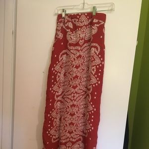 Urban Outfitters red paisley skirt